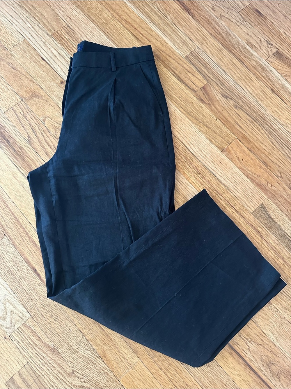 J. Crew Black Wide-Leg Trousers